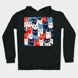 Red, White, and Blue Cats Hoodie